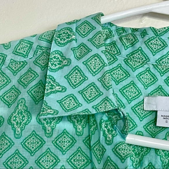 J. Jill Patterned Button Down Tie Front Top - Picture 6 of 6